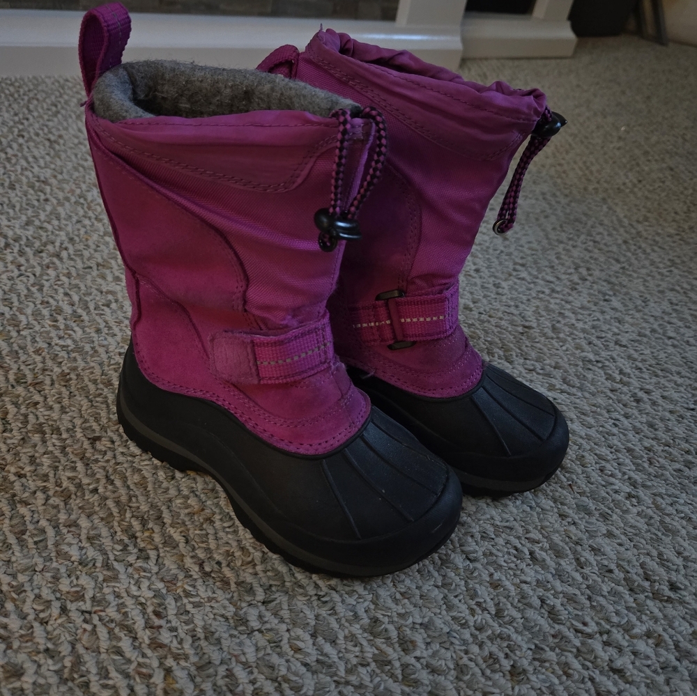 LL BEAN kids Purple pink and black Waterproof Winter Snow Boots Size 11